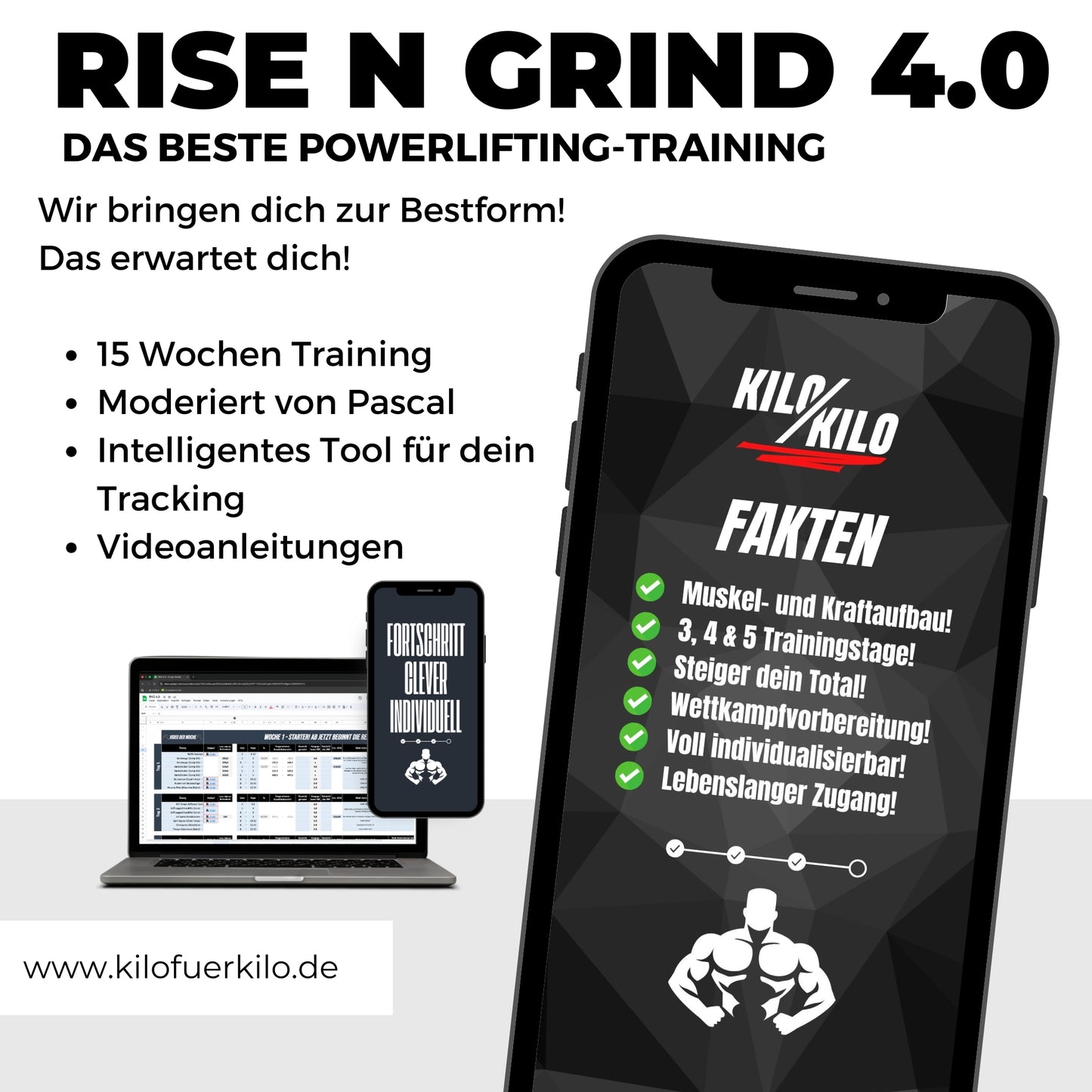 Rise N Grind 4.0 - Powerlifting-Plan (PRE SALE!)