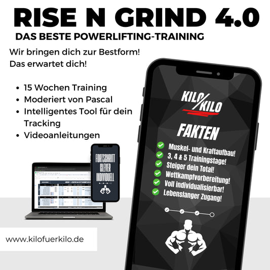Rise N Grind 4.0 - Powerlifting-Plan (PRE SALE!)